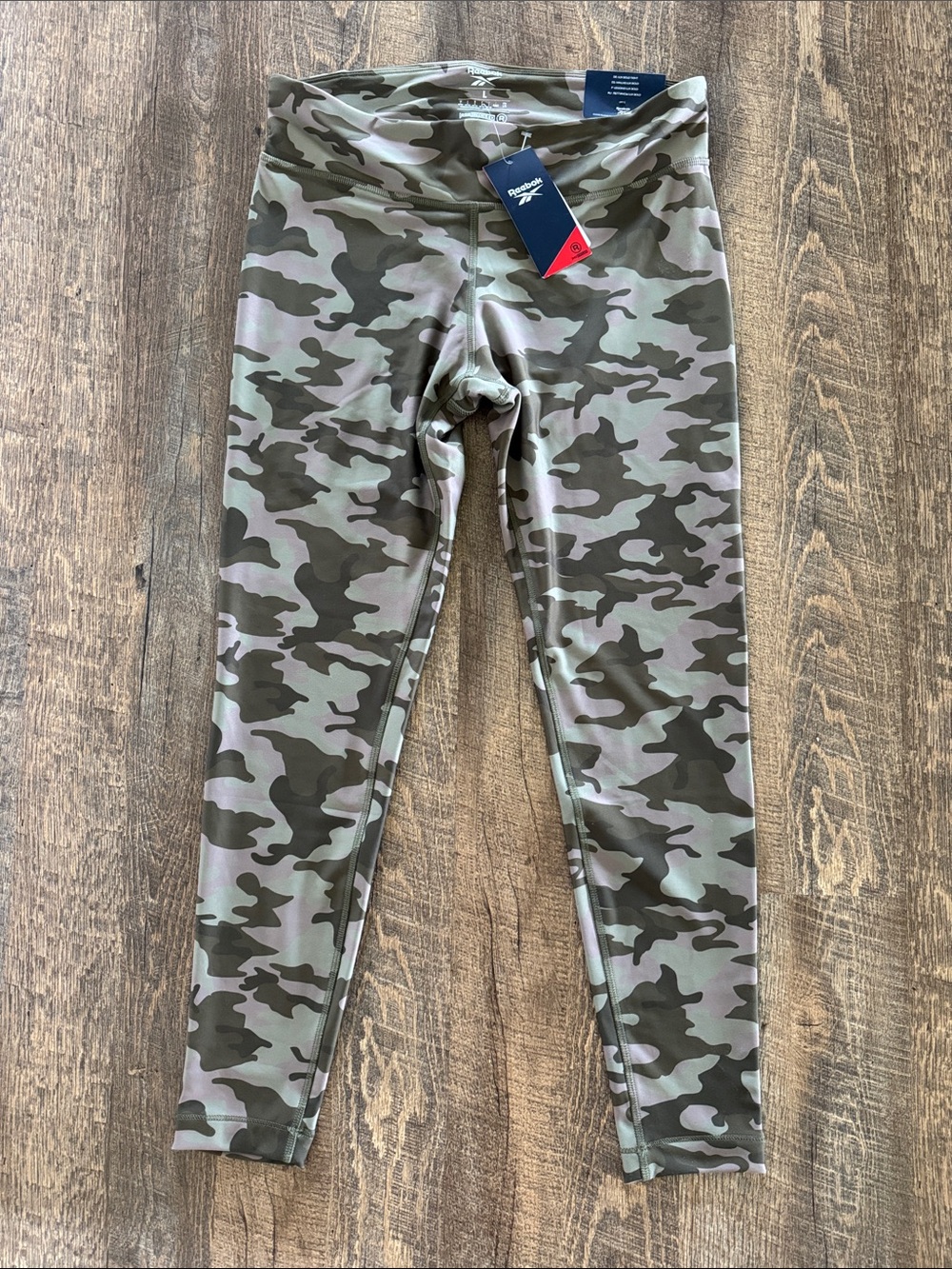 Reebok Girls' Green Camo Performance Leggings Tights Size L